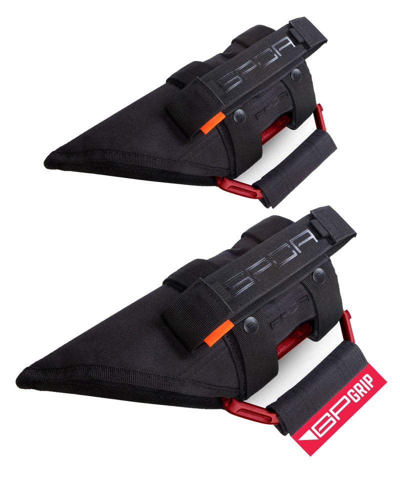 GPCA - GP Grip PRO, Foldable Patented Aluminum Metal Grab Handles for Wrangler 4xe, JL, JT, JK, Sport, Sahara, Rubicon and Gladiator 4DR/2DR 2007-2023, 2 Packs, Firecracker Red - Image 1