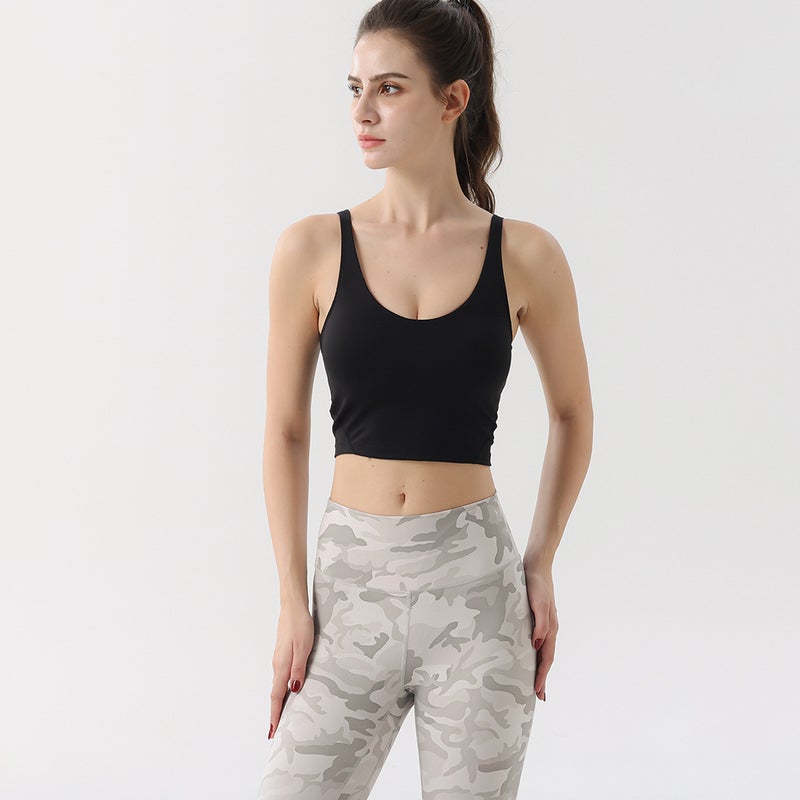 Yoga Suit Wearing U-Shaped Bra Women'S Sports Fitness Beauty Back Quick-Drying Fixed Vest Bra Jogging Inner Chest Pad - Image 3