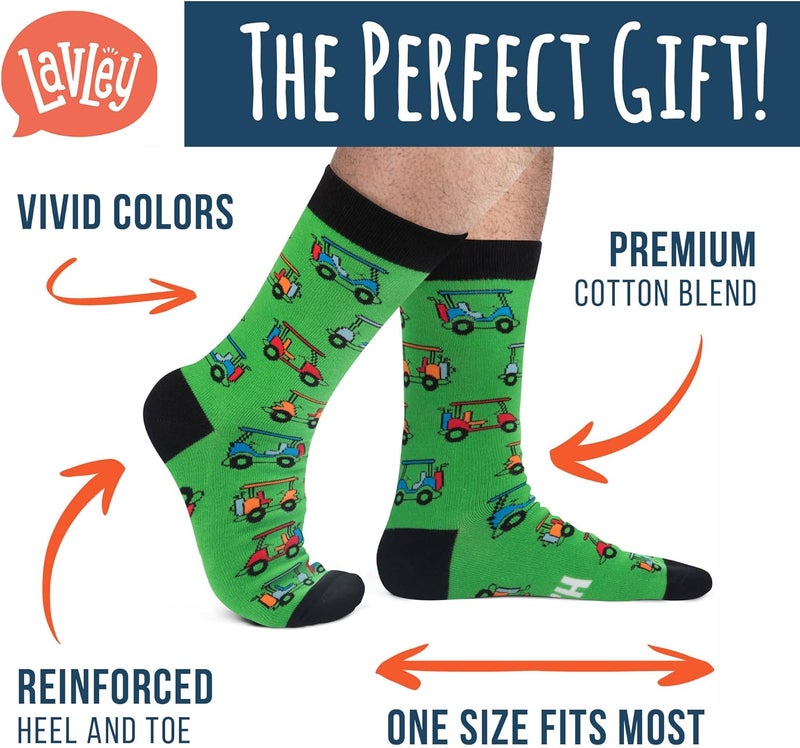 Lavley Funny Golf Socks - Fun gift for golfers - Unisex one size fits most - Great for birthdays or stocking stuffers - Image 2