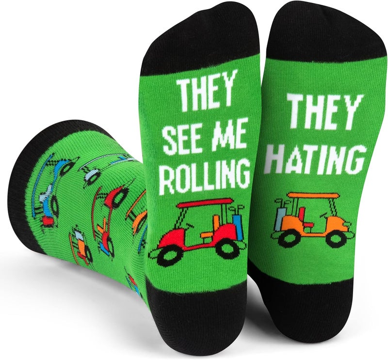 Lavley Funny Golf Socks - Fun gift for golfers - Unisex one size fits most - Great for birthdays or stocking stuffers - Image 1