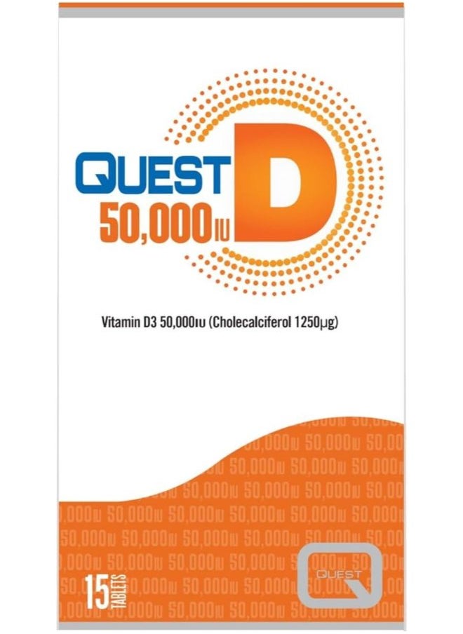 Quest Quest Vitamin D3 50,000Iu Tablets, 15 Tablets  - Image 1