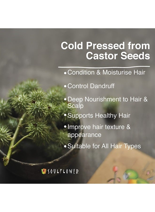 Soulflower Rosemary Castor Hair Oil for Hair Growth, Hairfall Control, For Dry, Damaged, Curly, Coily, Frizzy & Beard Hair - 100% Pure, Vegan, Clinically Proven, Ecocert Cosmos Organic Certified, 6.77 - Image 3