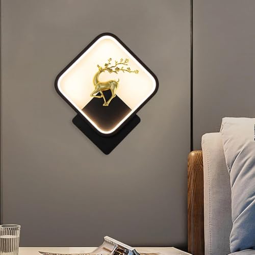 Groeien ABS Pack of 2 Tricolor LED Home Decor Fancy Wall Indoor/Outdoor Decorative Lights for Bedroom,Living Room,Kitchen(Warm+Natural+CoolWhite) (2, hiran-Square) - Image 2