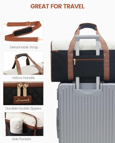 Lovevook حقيبة سفر LOVEVOOK ، حقائب نهاية الأسبوع للنساء ، حقيبة شخصية للسفر على متن الطائرات ، حقيبة لليلة واحدة مع حقيبة مستلزمات شخصية ، حقيبة مستشفى للولادة والتسليم ، حقيبة دوفل لليوغا وصالة الألعاب الرياضية ، 3 قطع - Image 5