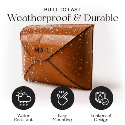 NACH Wall Mount Mailboxes, 11.5 x 9 x 4.5 inch Terracotta Wall Mailboxes for Outside, Waterproof Mailboxes for Outside - Envelope Mailbox - Image 5