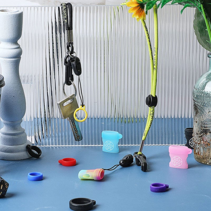 Chinco 19 Pcs Anti-lost Lanyard Set with 2 Pcs Neck Straps 12 Pcs Anti-lost Silicone Ring 5 Pcs Lanyard Accessories - Image 5