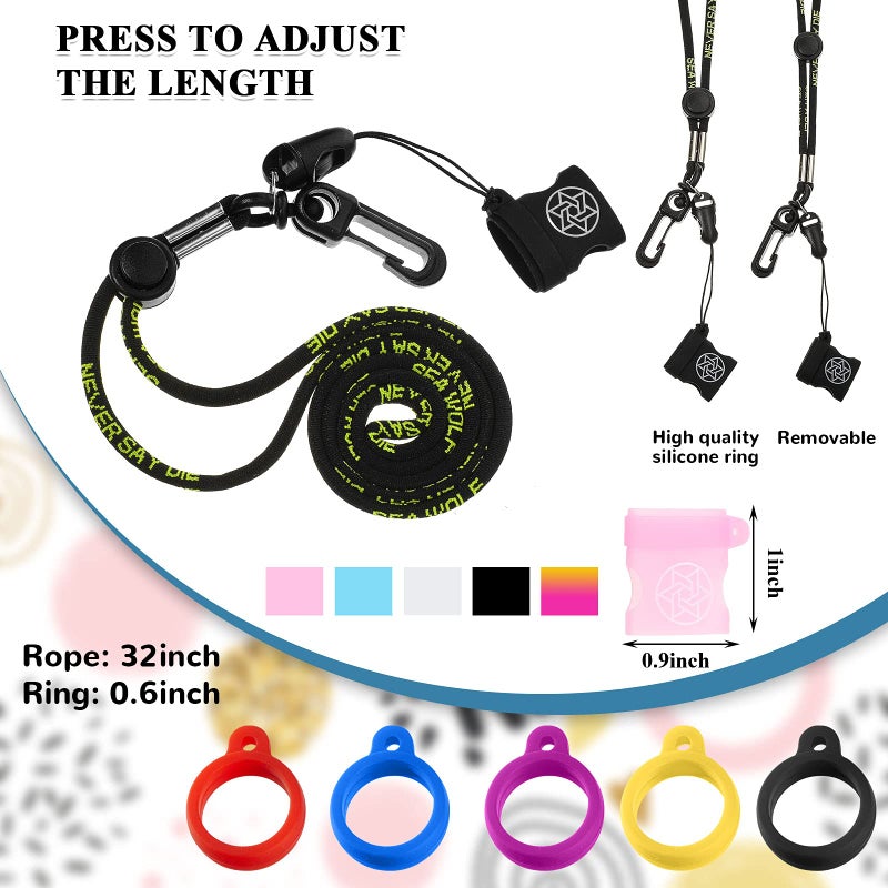 Chinco 19 Pcs Anti-lost Lanyard Set with 2 Pcs Neck Straps 12 Pcs Anti-lost Silicone Ring 5 Pcs Lanyard Accessories - Image 2