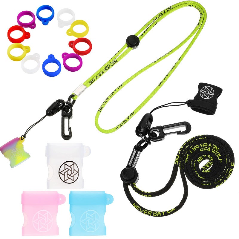 Chinco 19 Pcs Anti-lost Lanyard Set with 2 Pcs Neck Straps 12 Pcs Anti-lost Silicone Ring 5 Pcs Lanyard Accessories - Image 1