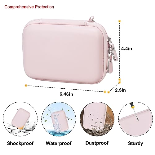 Elonbo Carrying Case for KODAK Mini 2 Retro 4PASS Portable Photo Printer, Mini Color Instant Print Digital Camera Hard Travel Bag, Picture Printer Storage Holder, Pocket Fits Film Cartridge, Pink - Image 3