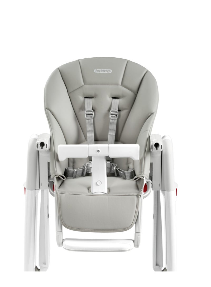 Peg Perego Tatamia Follow Me Recliner Rocking High Chair 5-Point Harness With Double Removable Tray And Cup Holder, Grey, Upto 3 Yrs - Image 2