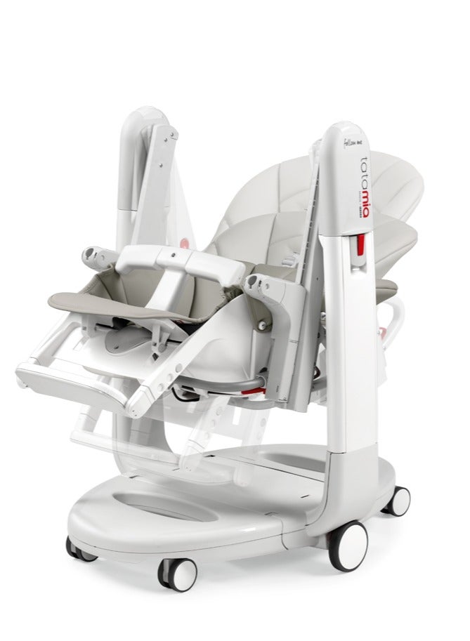 Peg Perego Tatamia Follow Me Recliner Rocking High Chair 5-Point Harness With Double Removable Tray And Cup Holder, Grey, Upto 3 Yrs - Image 5