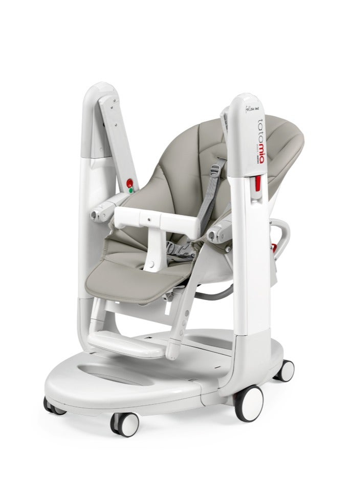 Peg Perego Tatamia Follow Me Recliner Rocking High Chair 5-Point Harness With Double Removable Tray And Cup Holder, Grey, Upto 3 Yrs - Image 3