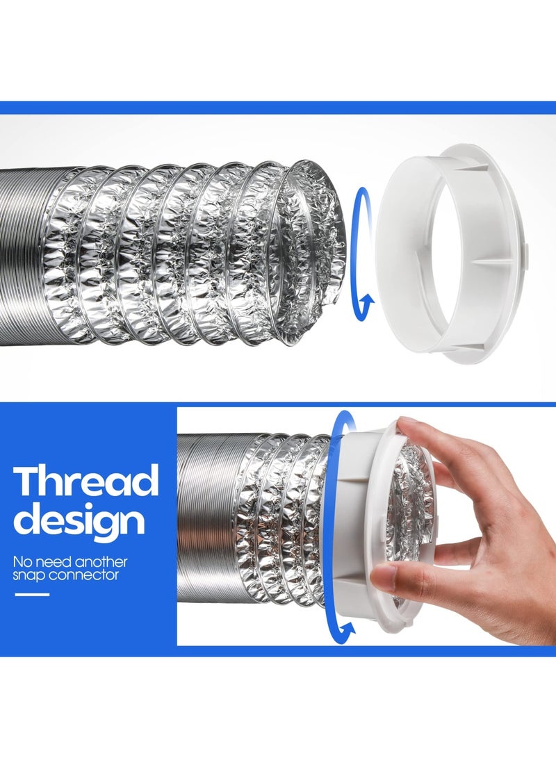 SYOSI محول لوحة جدار فتحة المجفف، 7x7 بوصة، مجموعة موصل دوك المجفف القابلة للتثبيت، اتصال خرطوم أكثر إحكامًا وموثوقية، حشوة محكمة الهواء شفافة محدثة، سهلة التركيب للتنظيف والصيانة (1 مجموعة) - Image 4