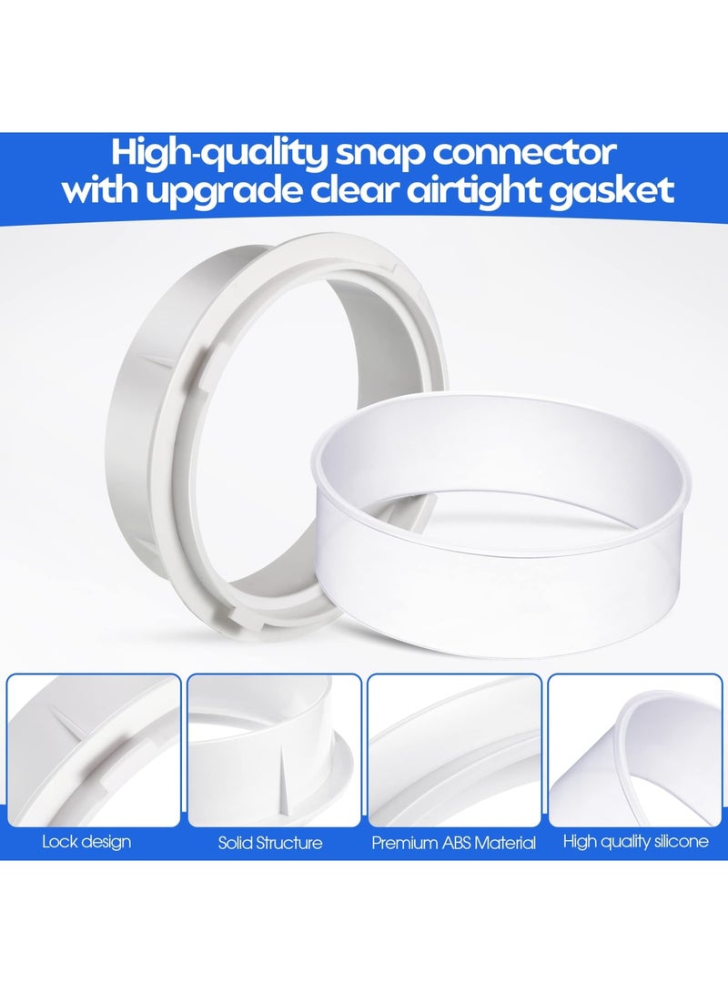 SYOSI محول لوحة جدار فتحة المجفف، 7x7 بوصة، مجموعة موصل دوك المجفف القابلة للتثبيت، اتصال خرطوم أكثر إحكامًا وموثوقية، حشوة محكمة الهواء شفافة محدثة، سهلة التركيب للتنظيف والصيانة (1 مجموعة) - Image 2