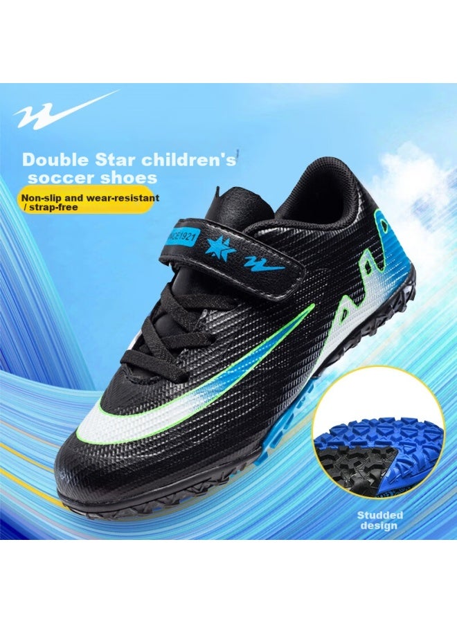 Shuangxing Kids Soccer Shoes Boys Girls Youth Turf Cleats Tf Artificial Grass Training Shoes Students Teenagers Slip-on Soccer Shoes - Image 1