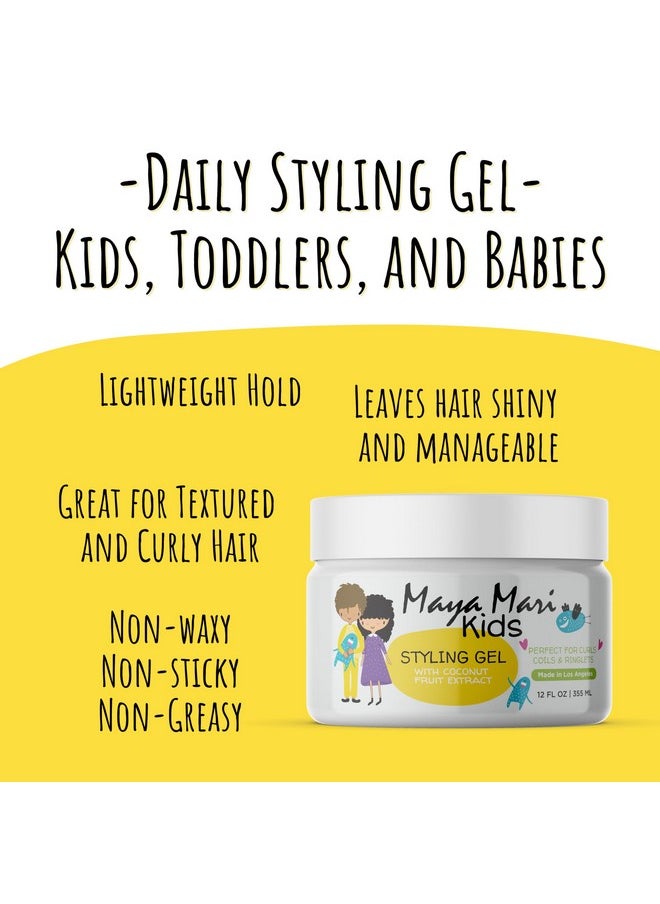 MAYA MARI MAYA MARI Kids Hair Styling Gel with Coconut Fruit Extract | Safe & Gentle Baby Hair Gel | Sulfate-Free Toddler Hair Products for Boys & Girls, 12 oz  - Image 2