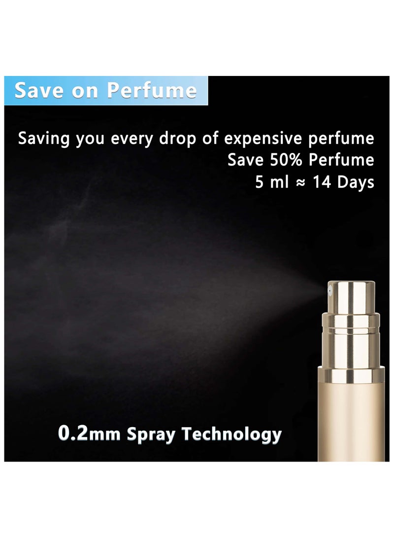 أنمي 2 قطعة السفر المحمولة إعادة الملء رذاذ زجاجات 5 مللي ، أسفل الملء (الفضة + الذهب) - Image 2