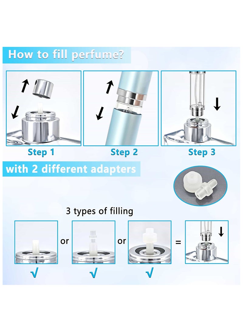 أنمي 2 قطعة السفر المحمولة إعادة الملء رذاذ زجاجات 5 مللي ، أسفل الملء (الفضة + الذهب) - Image 4