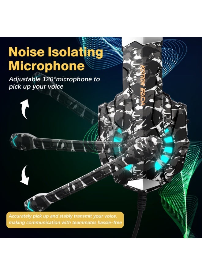 EDIFIER Gaming Headset with Microphone - for PC, PS4, PS5, Switch, Xbox One, Xbox Series X|S - 3.5mm Jack Gamer Headphone with Noise Canceling Mic (Camo Black) - Image 2