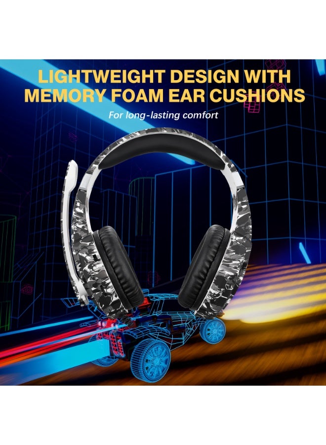 EDIFIER Gaming Headset with Microphone - for PC, PS4, PS5, Switch, Xbox One, Xbox Series X|S - 3.5mm Jack Gamer Headphone with Noise Canceling Mic (Camo Black) - Image 4