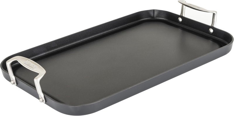 Viking Nonstick Double Burner Griddle, 19 x 11 Inch Hard Anodized Kitchen Grill Pan with Handles, Oven Safe, Works on Gas, Ceramic, and Electric Stove Top - Image 1