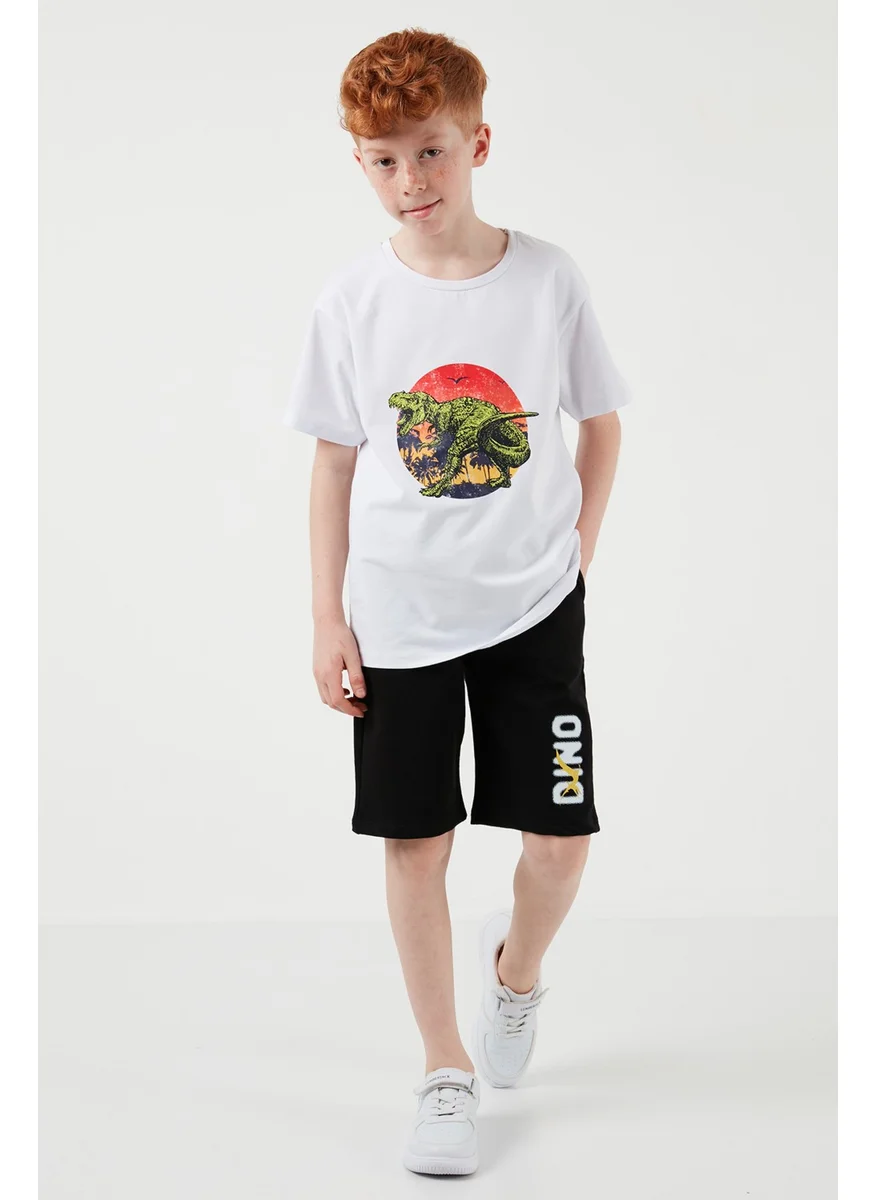 Lela Cotton Regular Fit Crew Neck Top and Bottom Set with Shorts Boy's Suit 6212017