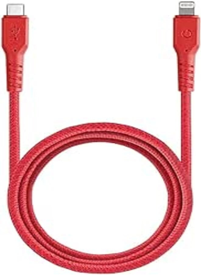ENERGEA - ENERGEA FIBRATOUGH USBC TO MFI LIGHTNING CABLE 1.5M-RED - Image 1