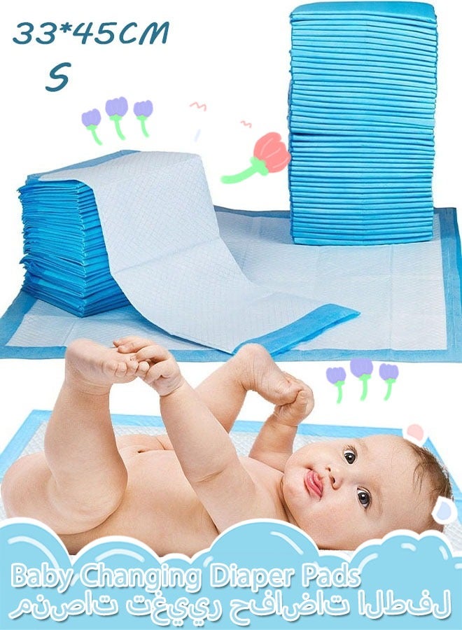 33*45CM Changing Diaper Pads Disposable Baby Diapers 5-Layer Protection Ventilation Waterproof Leak Proof Rapid Drying Blue Hospital Pad - Image 1