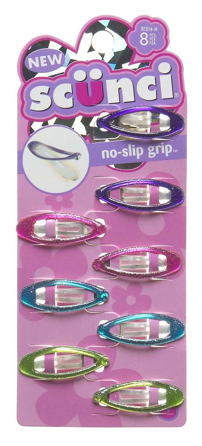 Scunci Scunci No Slip Grip Snap Clips Assorted Colors 8 Ea