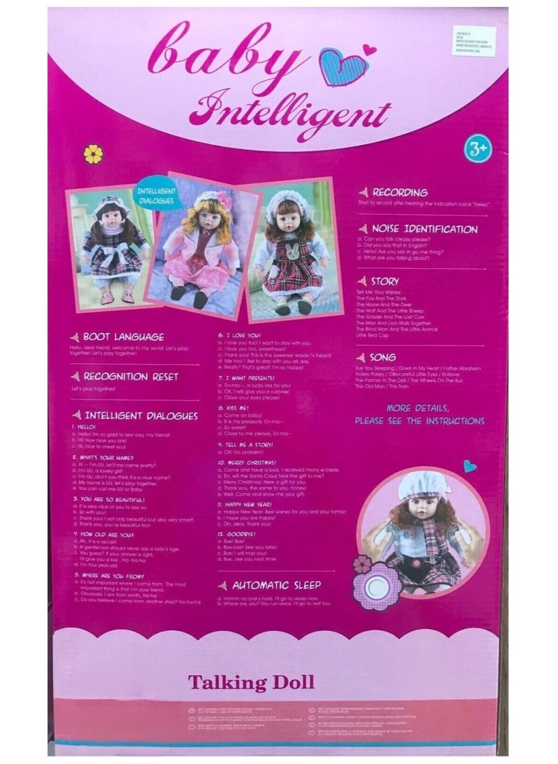 Generic - Intelligent English Talking Baby Doll - Realistic 55 cm Interactive Doll Toy for Girls - Image 1