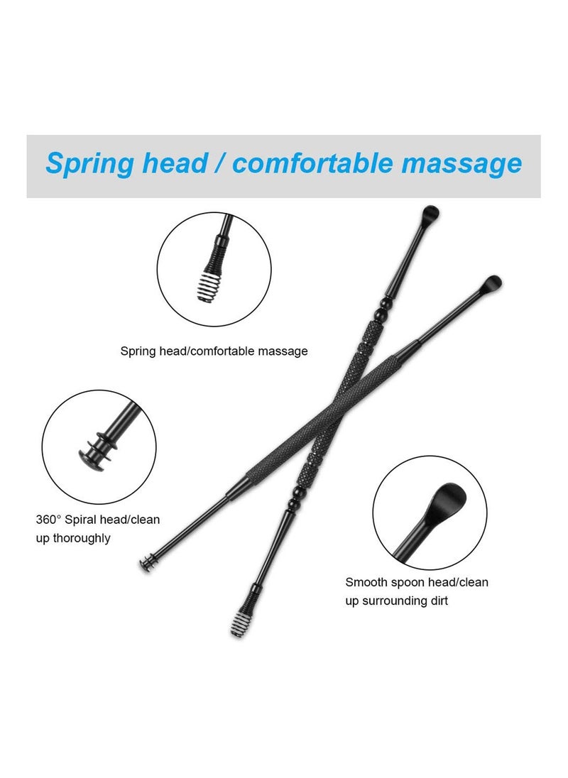 SYOSI - Ear Wax Removal Tool Cleaner Kit with Metal Storage Box 6 Pcs Pick Curette Set Cleaning Brush for Earwax Remover and Cleansing - Image 1