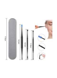 SYOSI Ear Wax Removal Tool Cleaner Kit with Metal Storage Box 6 Pcs Pick Curette Set Cleaning Brush for Earwax Remover and Cleansing  - Image 2