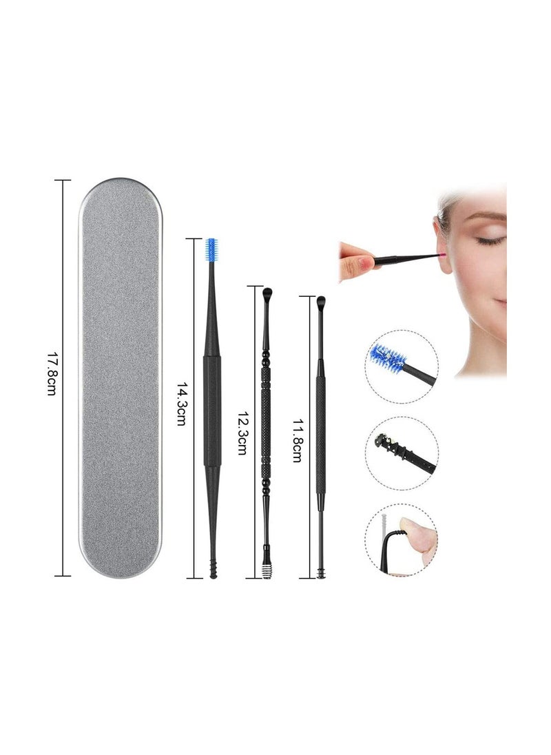 SYOSI - Ear Wax Removal Tool Cleaner Kit with Metal Storage Box 6 Pcs Pick Curette Set Cleaning Brush for Earwax Remover and Cleansing - Image 1