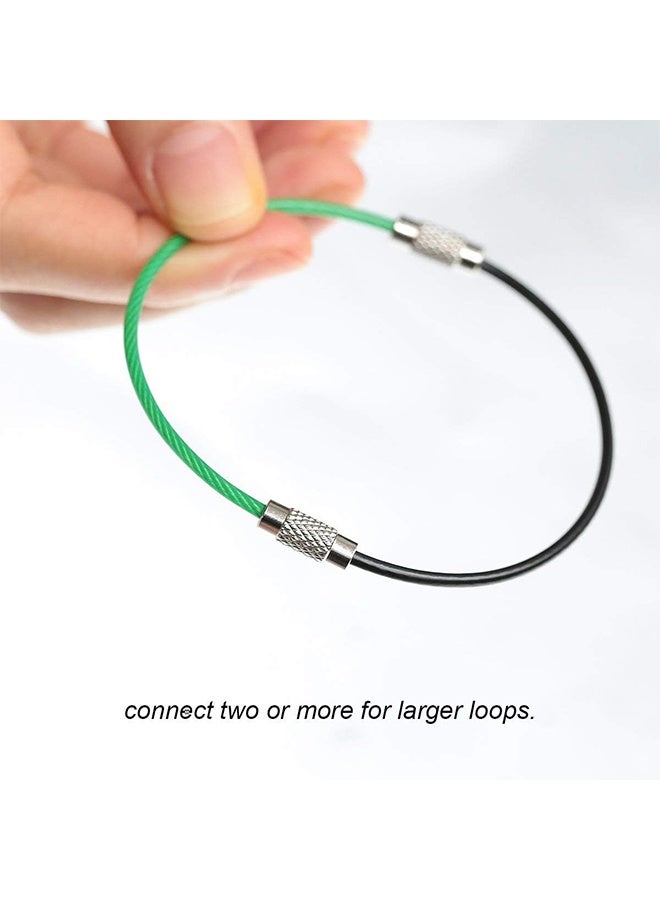 حلقات المفاتيح سلاسل مفاتيح أسلاك الفولاذ المقاوم للصدأ قفل كابل الأمتعة الثقيلة العلامات حلقات حراس 2 مم تويست برميل حزمة من 7 - Image 2