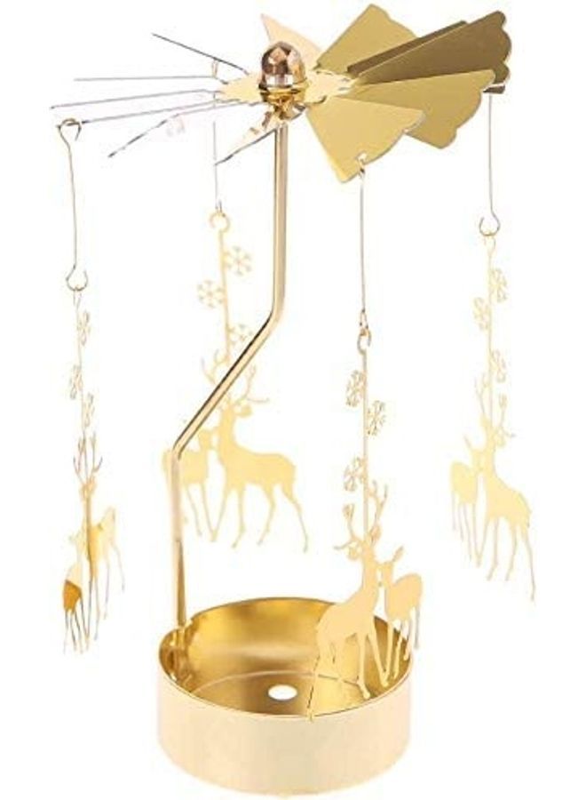 NIBEMINENT Spinning Tealight Candle Holder Gold One Size  - Image 1