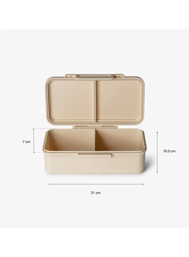 Citron Rectangle Lunchbox With 2 Compartments For Kids, Leak Proof And Bpa Free Lunch Box For Kids - Caramel