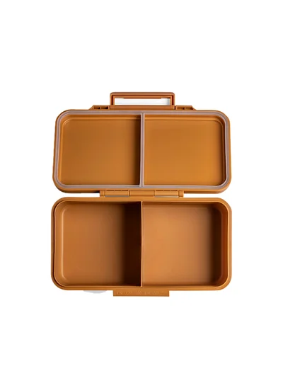 Citron Rectangle Lunchbox With 2 Compartments For Kids, Leak Proof And Bpa Free Lunch Box For Kids - Caramel