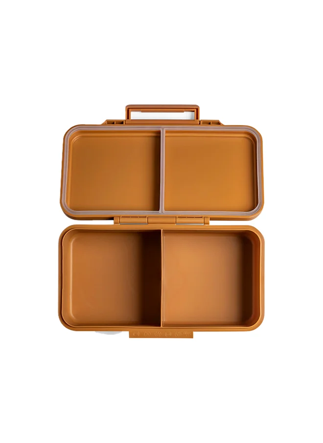 Citron Rectangle Lunchbox With 2 Compartments For Kids, Leak Proof And Bpa Free Lunch Box For Kids - Caramel