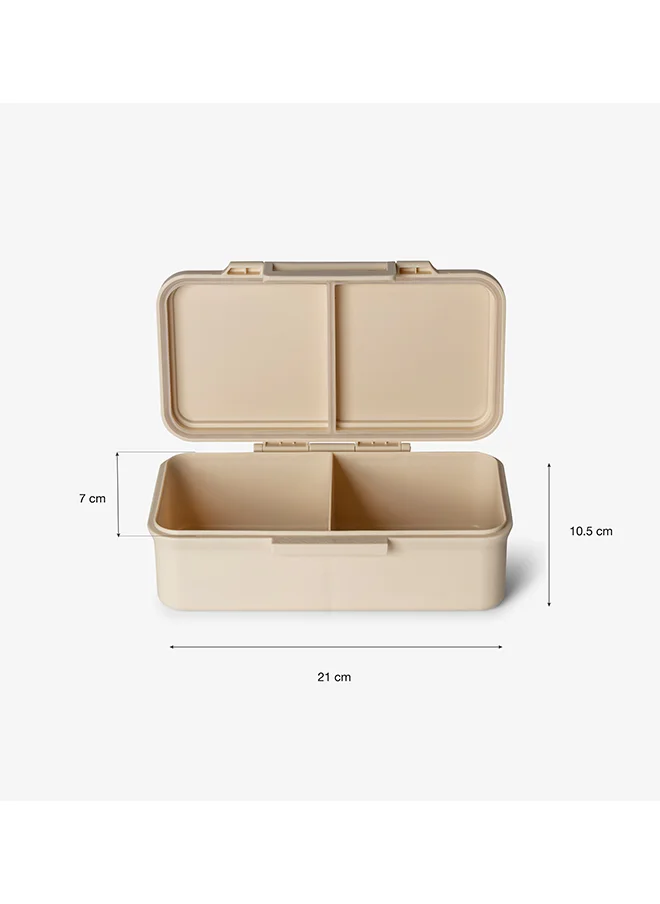 Citron Rectangle Lunchbox With 2 Compartments For Kids, Leak Proof And Bpa Free Lunch Box For Kids - Caramel
