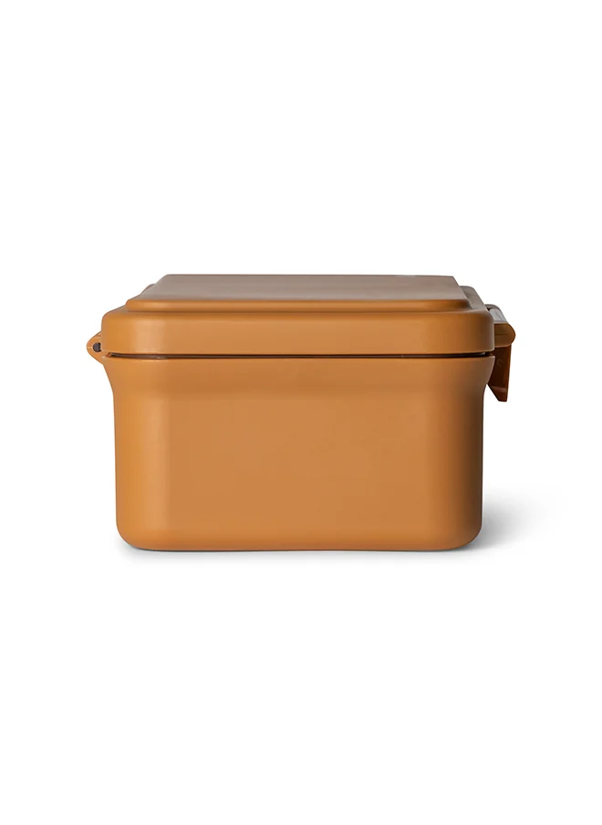 Citron Rectangle Lunchbox With 2 Compartments For Kids, Leak Proof And Bpa Free Lunch Box For Kids - Caramel