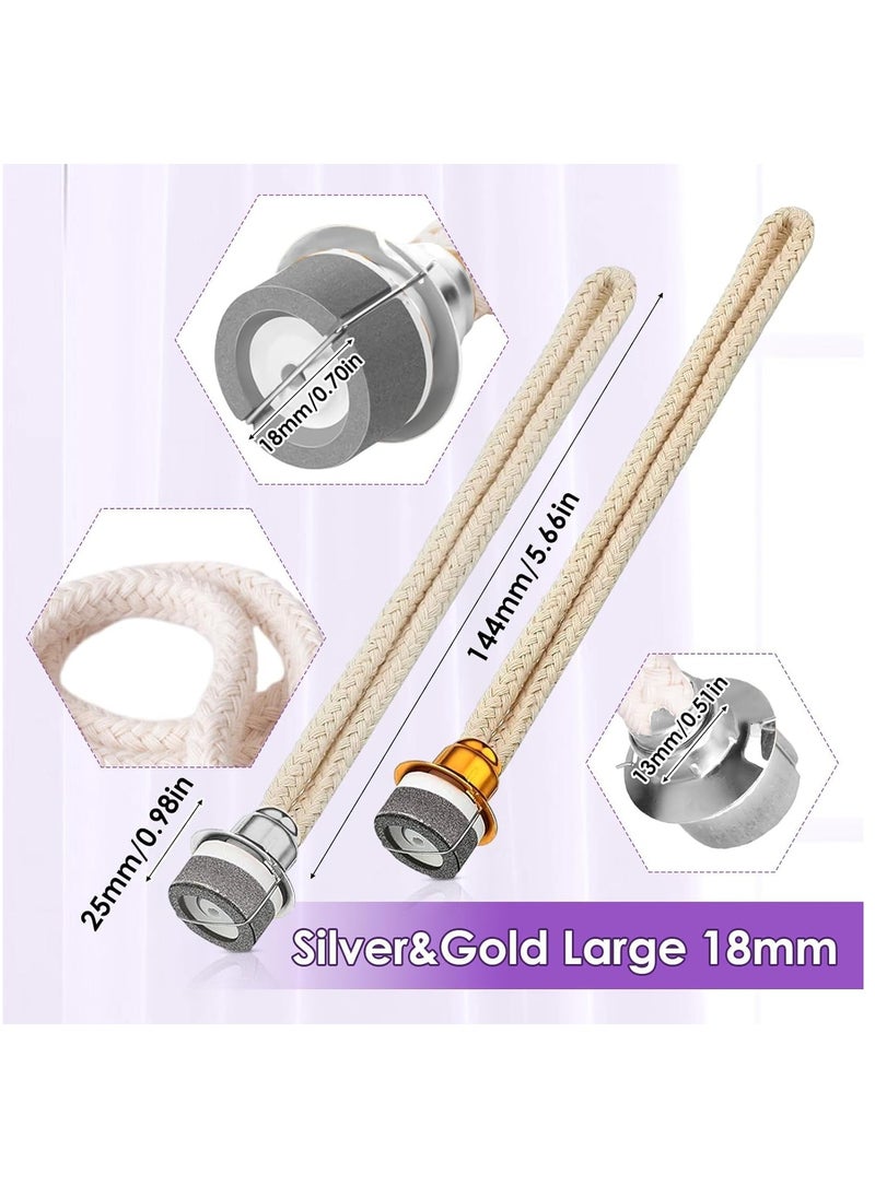 Generic - Replacement Wicks for Diffuser Oil Lamps - 2 PCS Silver u0026 Golden 18mm Catalytic Wicks for Fragrance Oil Burners and Aromatherapy Diffusers. Perfect for Enhancing Your Scent Experience! - Image 1