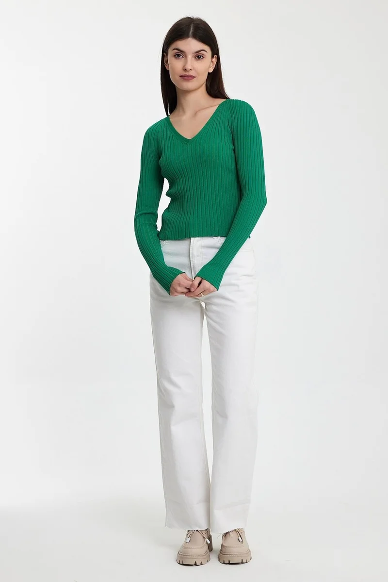 Alexander Gardi V-Neck Ribbed Knitwear SWEATER(A92160-S)