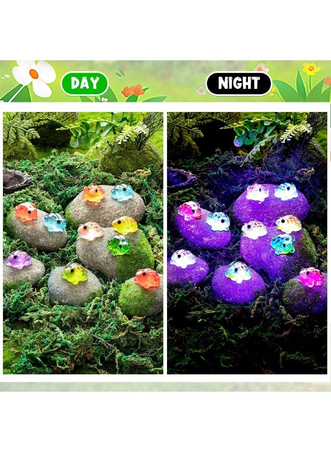 40 Pcs Luminous Tiny Resin Frogs, 10 Colors, Mini Frog Glow in The Dark, Frog Miniature Ornaments for Miniature Decoration, Garden Aquarium Potted, Garden Dollhouse, Cake Decoration, DIY Slime Kit, Craft Charms Party Toys - Image 3