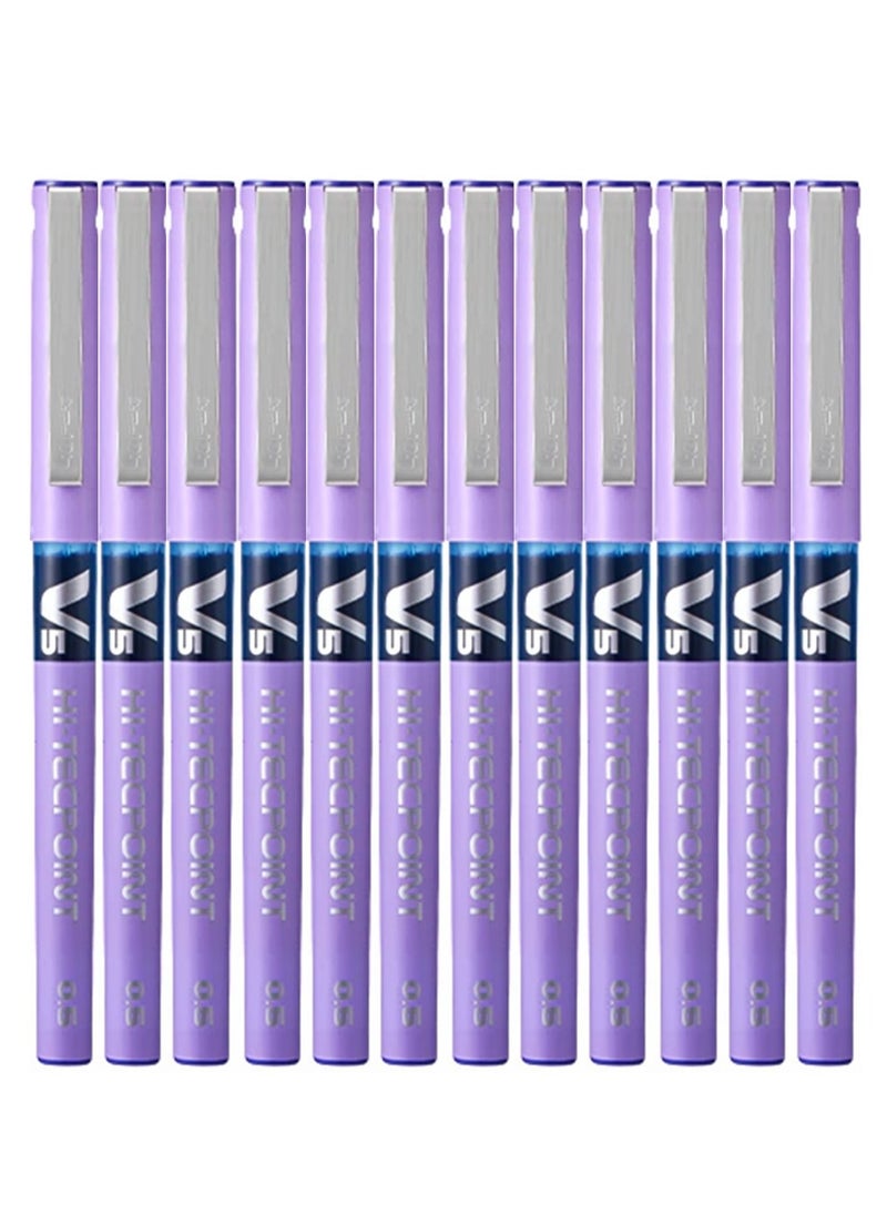 PILOT 12-Piece Hi-tecpoint V5 Fine Rollerball Pen Violet Ink 