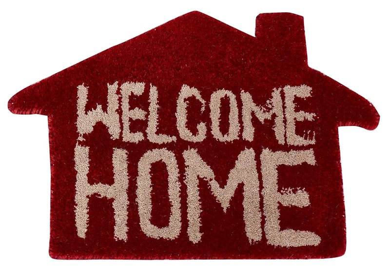 Purpledip Door Mat Home Shape: Thick, Soft, Non-Skid Floor Carpet Rug (10746) - Image 1