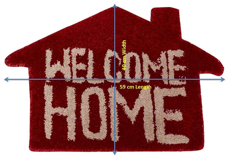 Purpledip Door Mat Home Shape: Thick, Soft, Non-Skid Floor Carpet Rug (10746) - Image 4