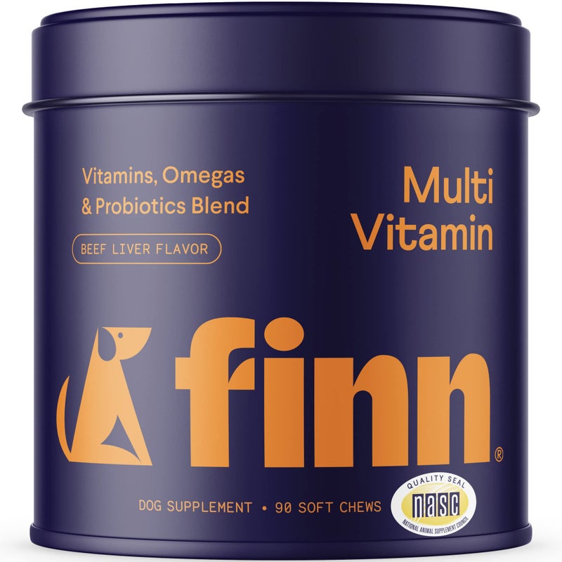 Finn All-in-1 Multivitamin for Dogs - Daily Multi with Probiotics, Omegas & Nutrients to Support Everyday Wellness - 90 Soft Chews - Image 1