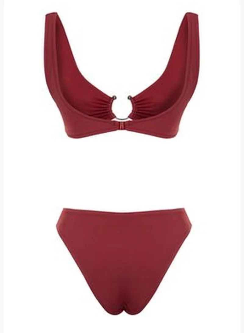 trendyol Burgundy Bralette Accessorized Bikini Set TBESS24BT00049