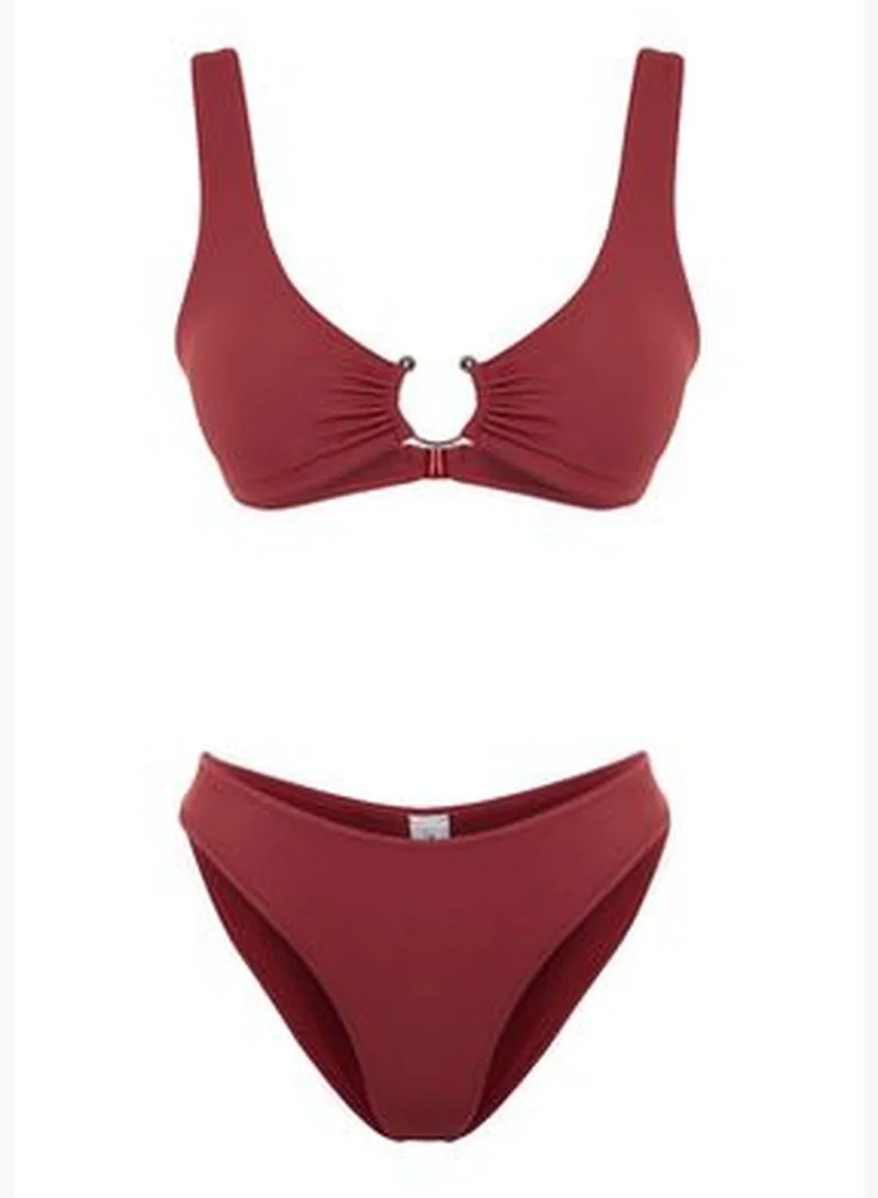 trendyol Burgundy Bralette Accessorized Bikini Set TBESS24BT00049