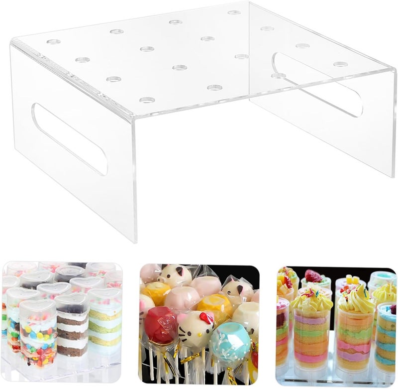 Garneck 1Pc Acrylic Push Cake Holder with Display Stand for Cakes Jellies and Desserts for Bakeries Parties and Home Use - Image 3